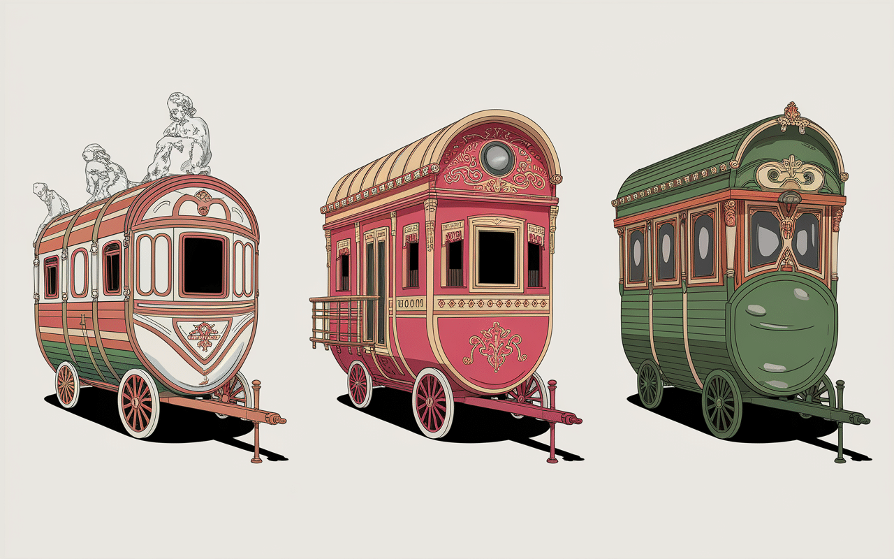 trois roulottes celebres historiques cirque militaire bohème