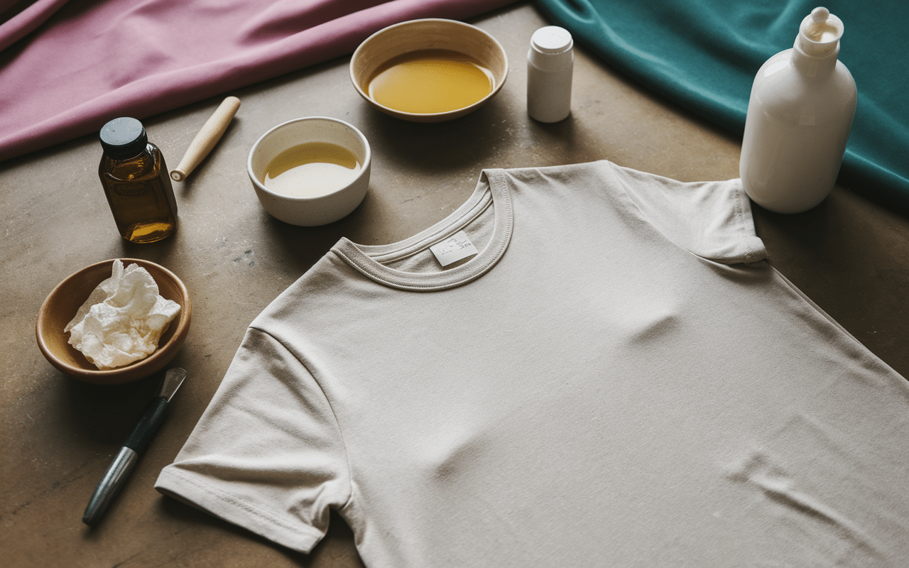 Résine sur t-shirt reprise avec astuces de grand-mère