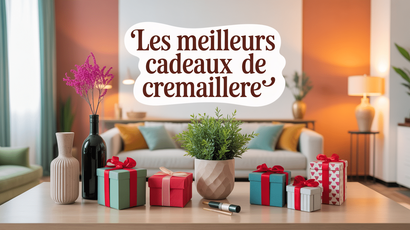 Table élégante avec cadeaux crémaillère