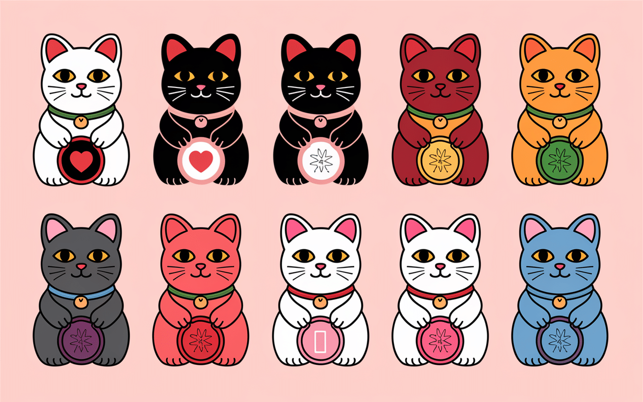 Significations des couleurs de chat japonais porte bonheur