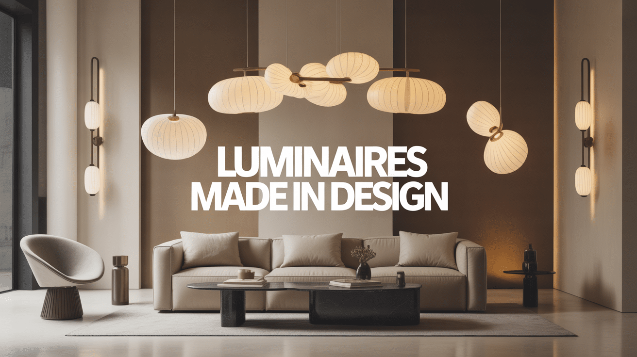 Luminaires design modernes en intérieur épuré