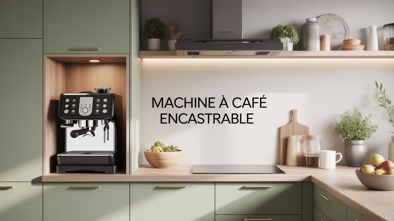 Cuisine avec machine à café encastrable design moderne