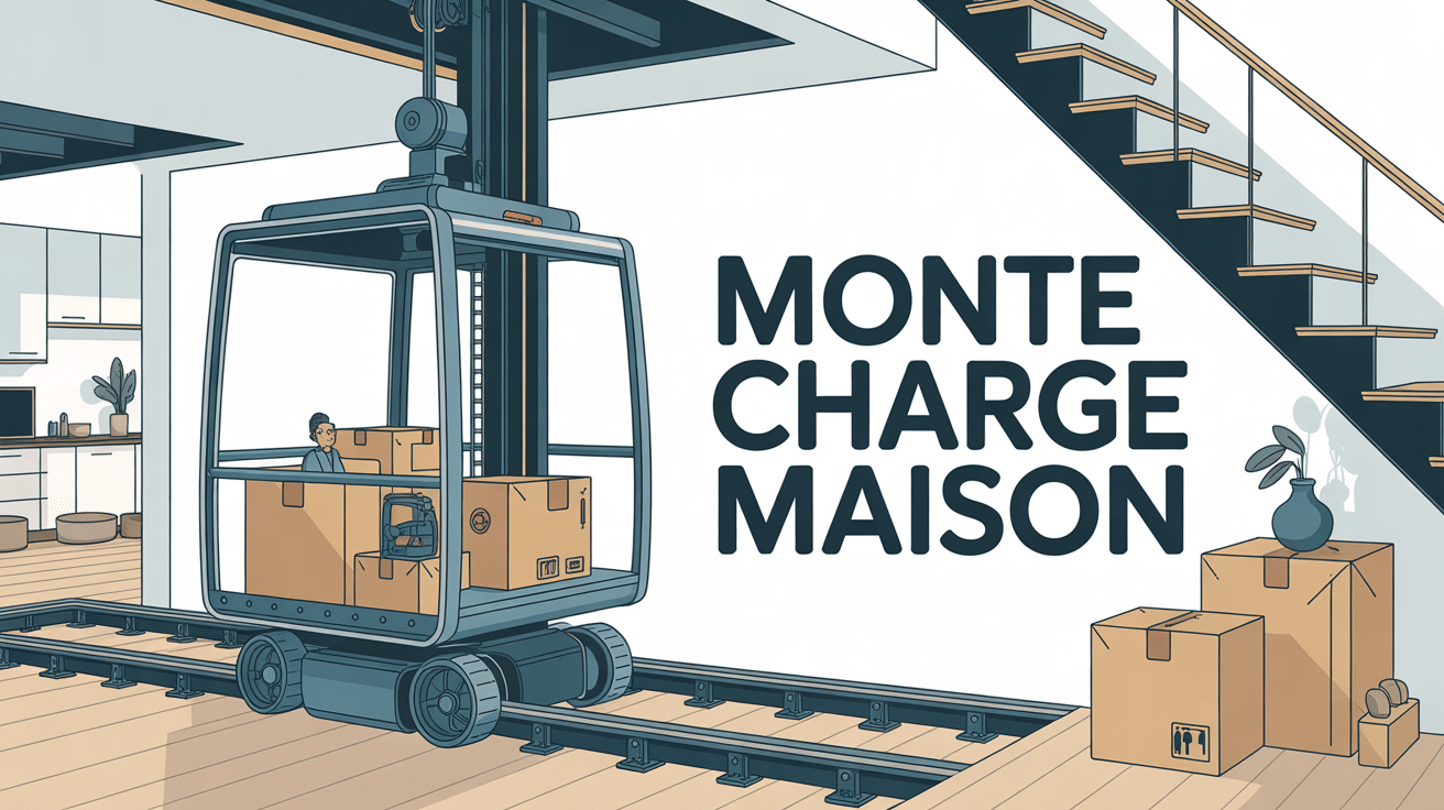 Illustration moderne monte charge maison
