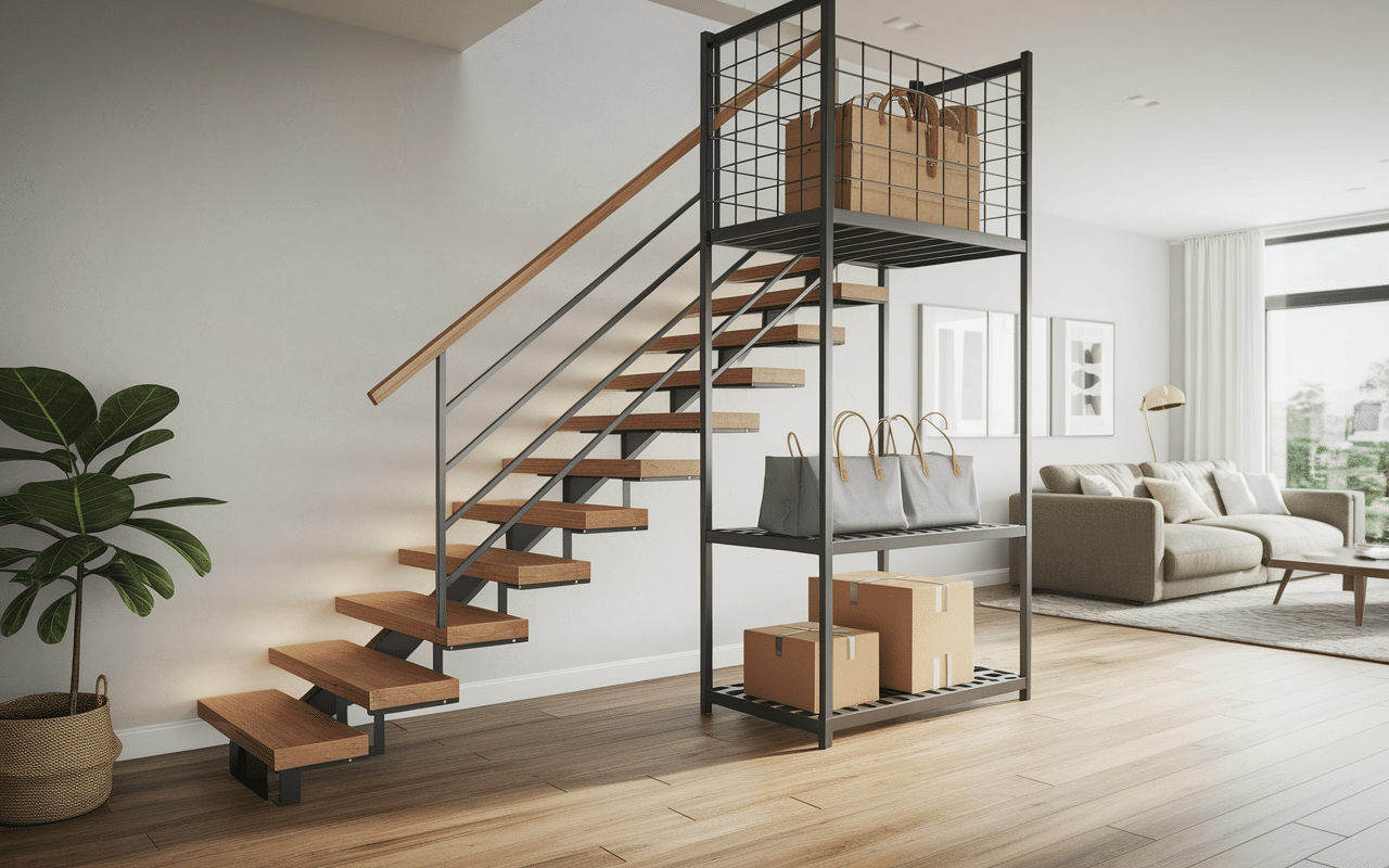 Monte-charge domestique transportant courses et cartons