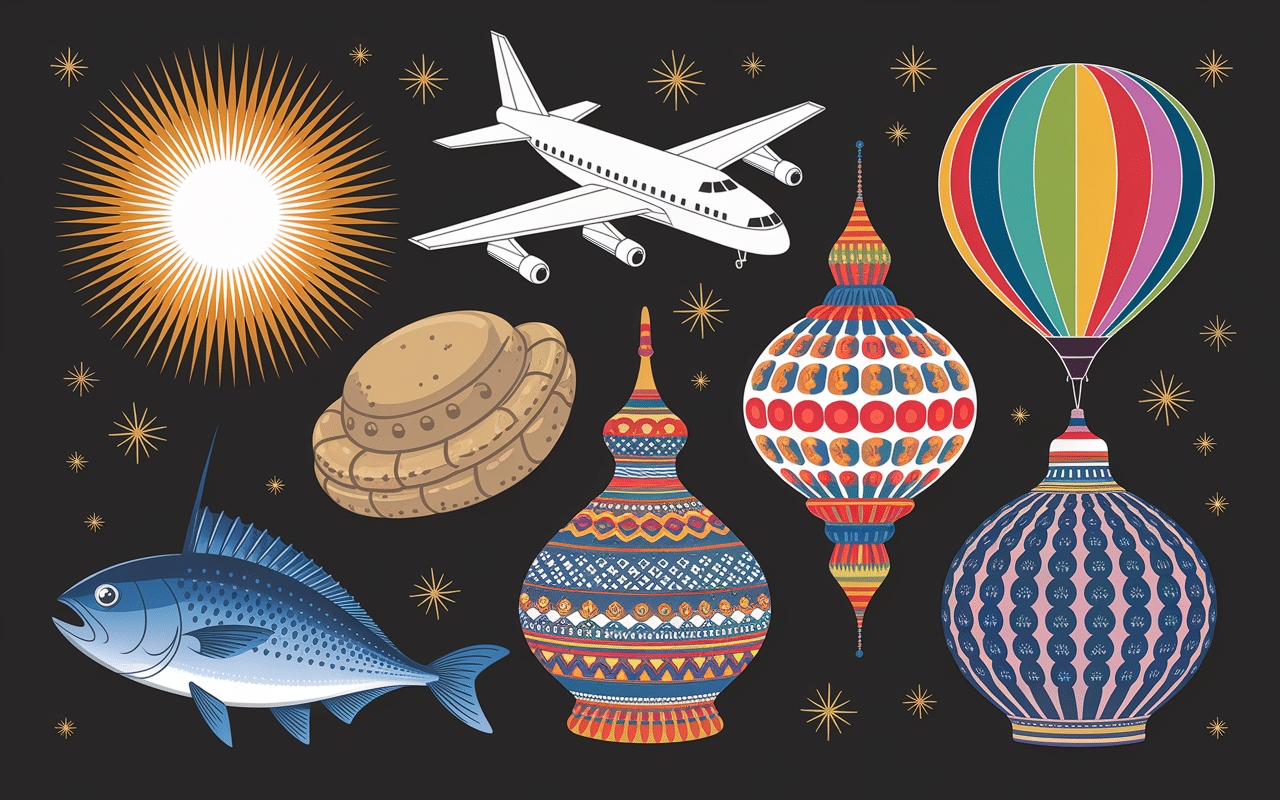 Illustration d'objets rares en M comme météorite