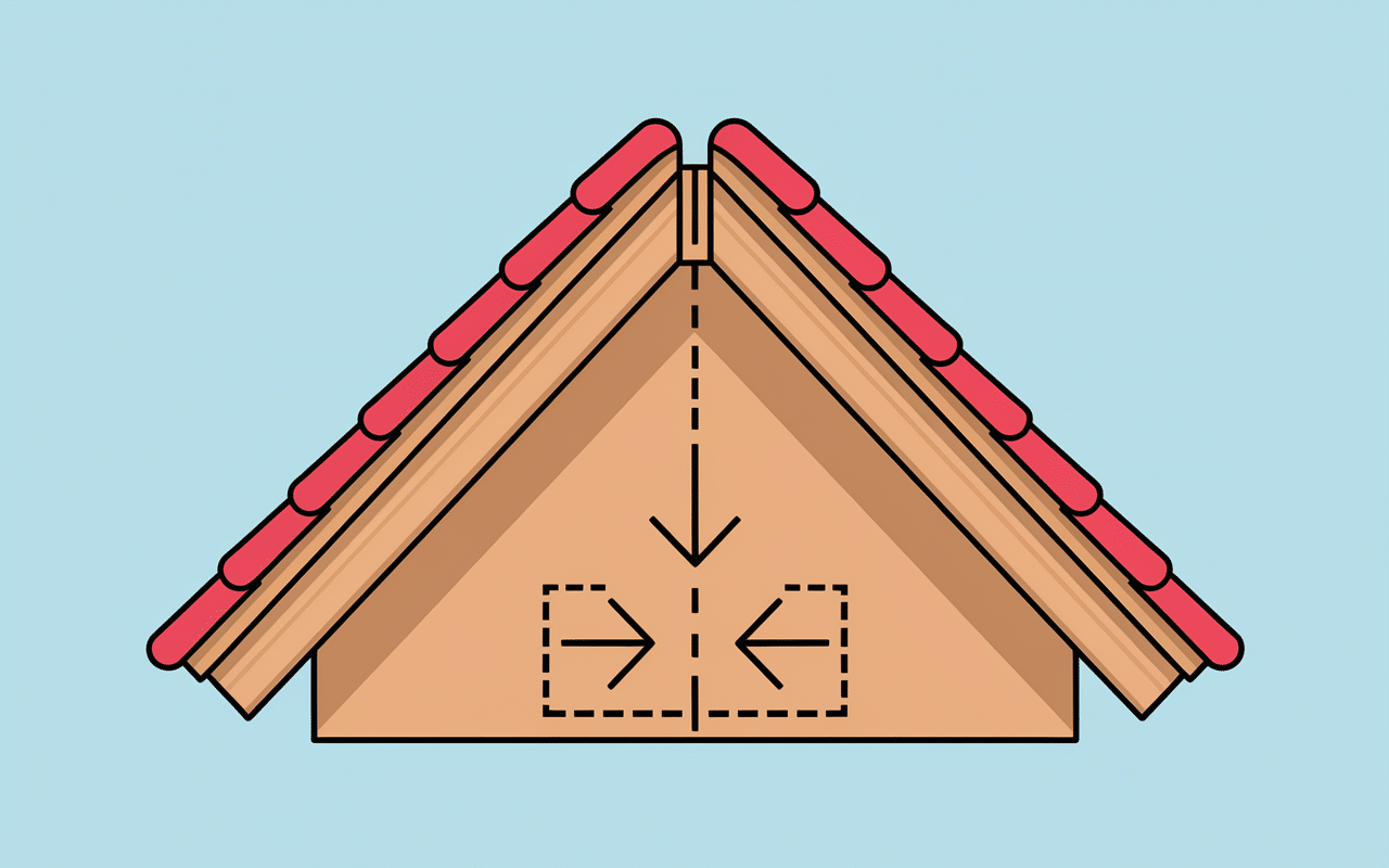 Coupe transversale faîtage toiture ventilation et protection