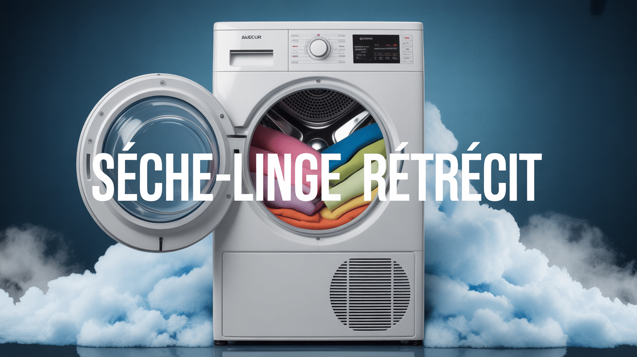 sèche-linge moderne avec vêtements rétrécis