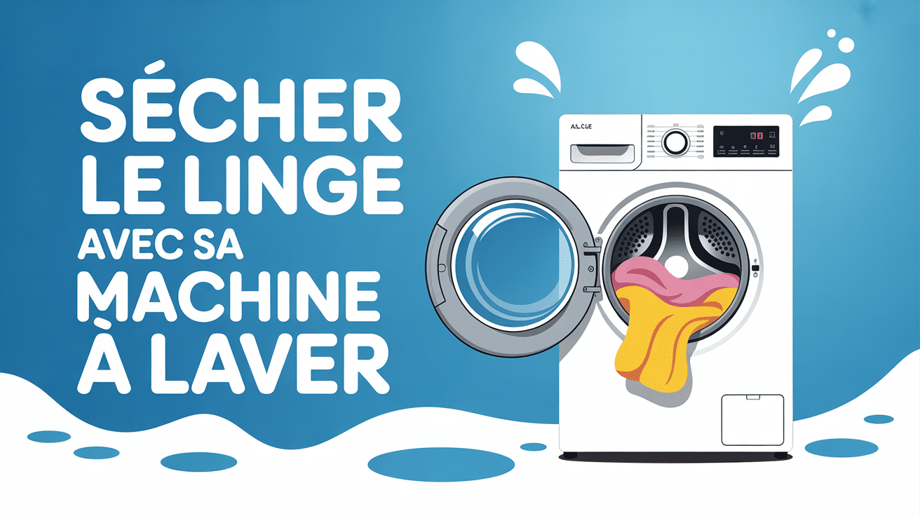 Machine à laver ouverte avec linge et serviette pour séchage