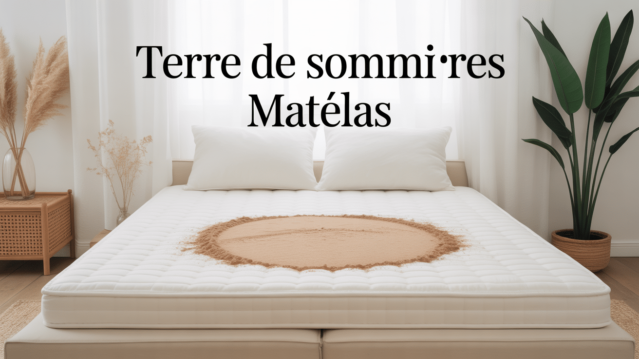 Matelas blanc propre avec poudre beige de terre de Sommières