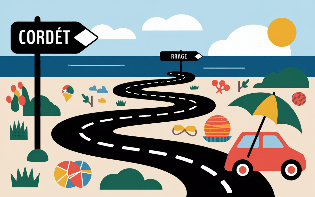 Accès route parking plage du Liamone Corse