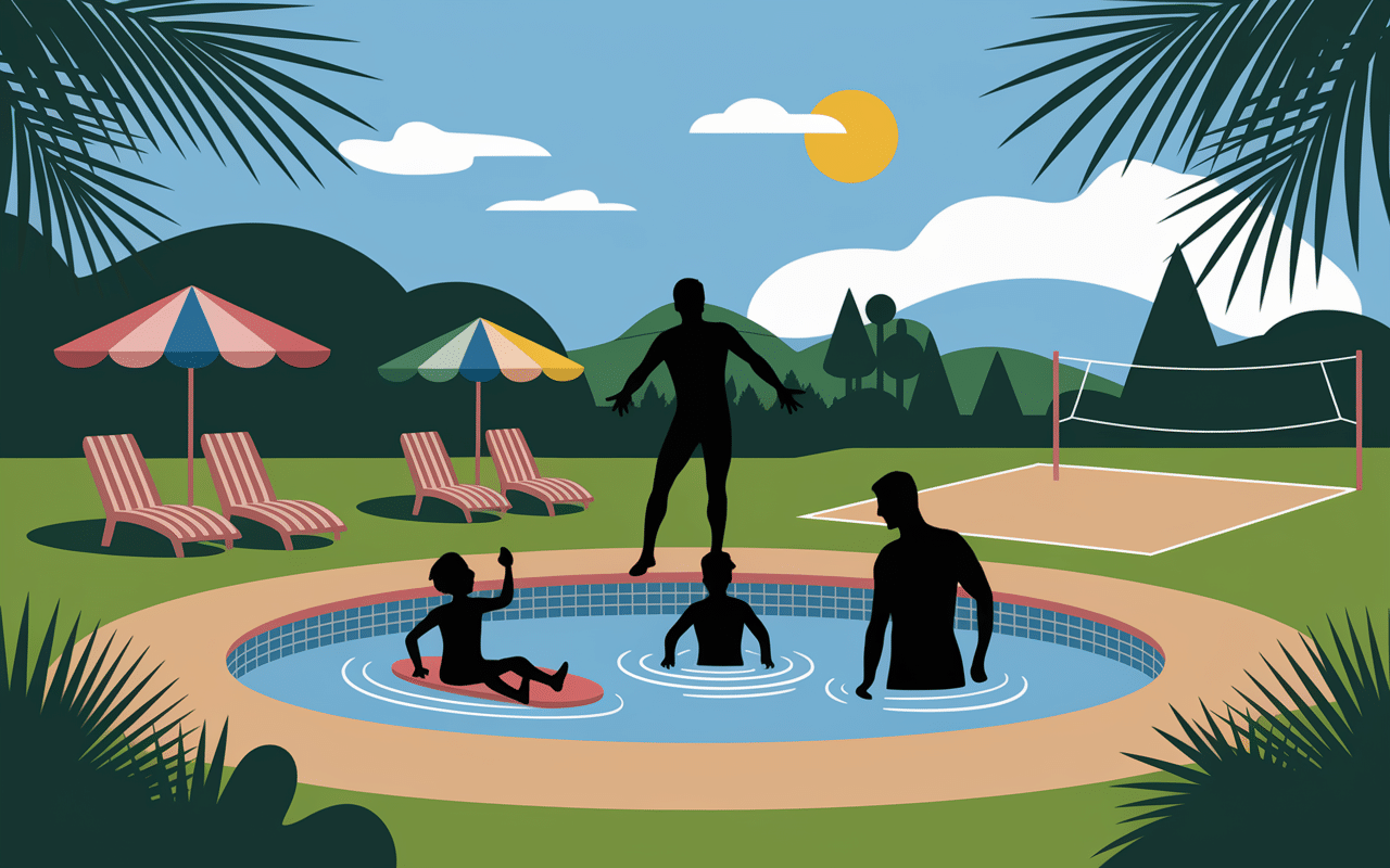 Familles en activités dans le plus grand camping de France