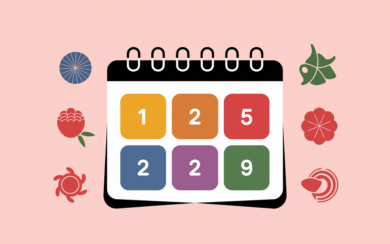 Calendrier illustrant couleur à éviter en Thaïlande