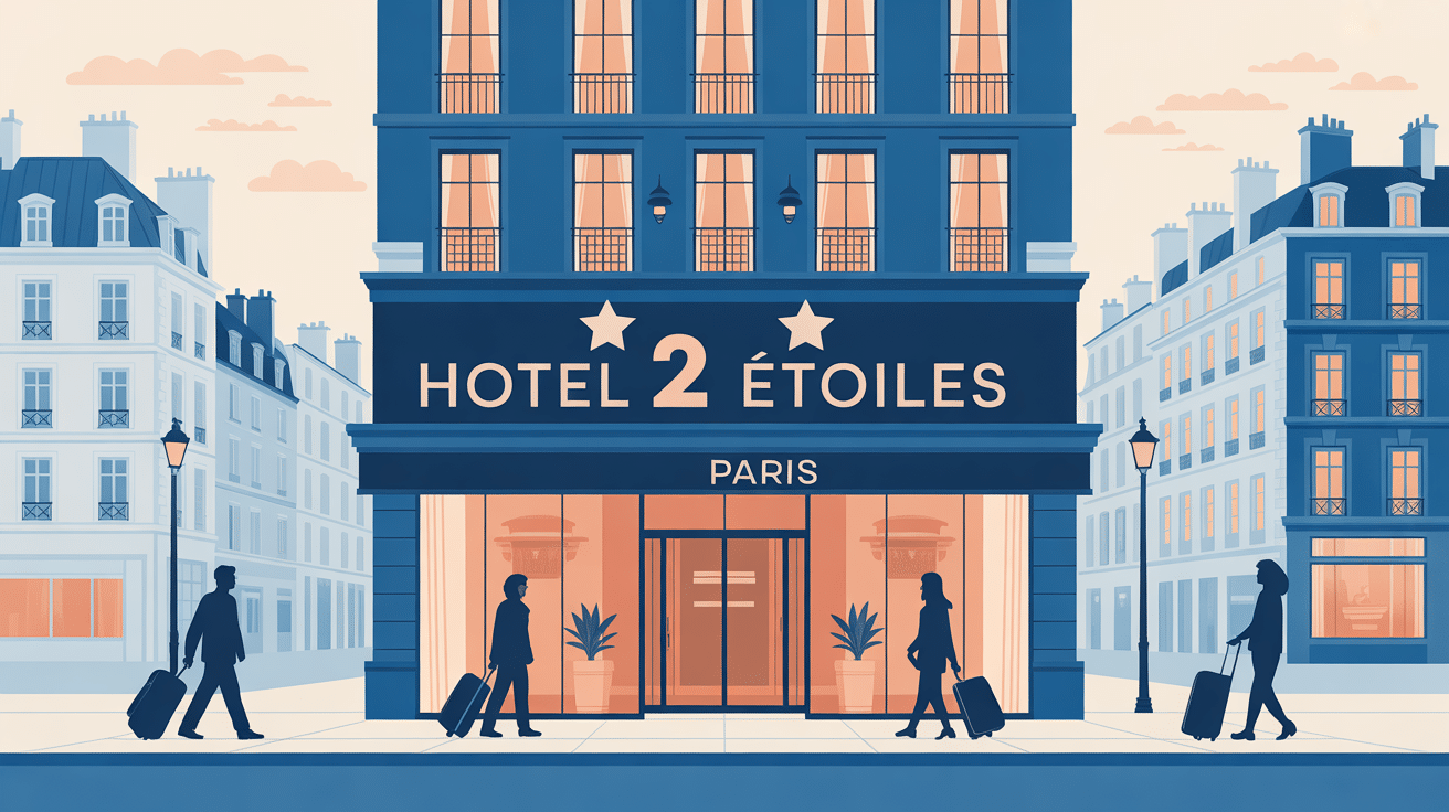 Façade hotel 2 etoiles Paris moderne voyageurs