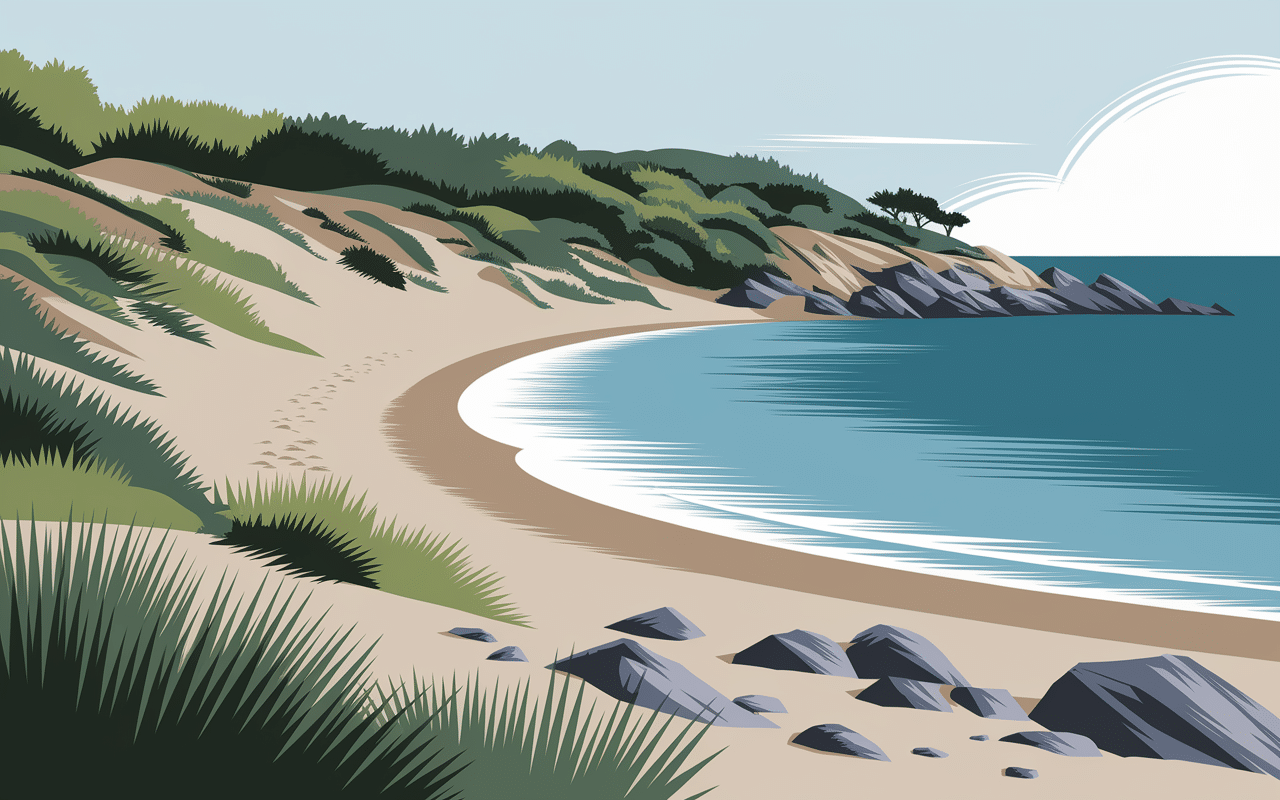 Panorama côte sauvage plage du Liamone sable dunes