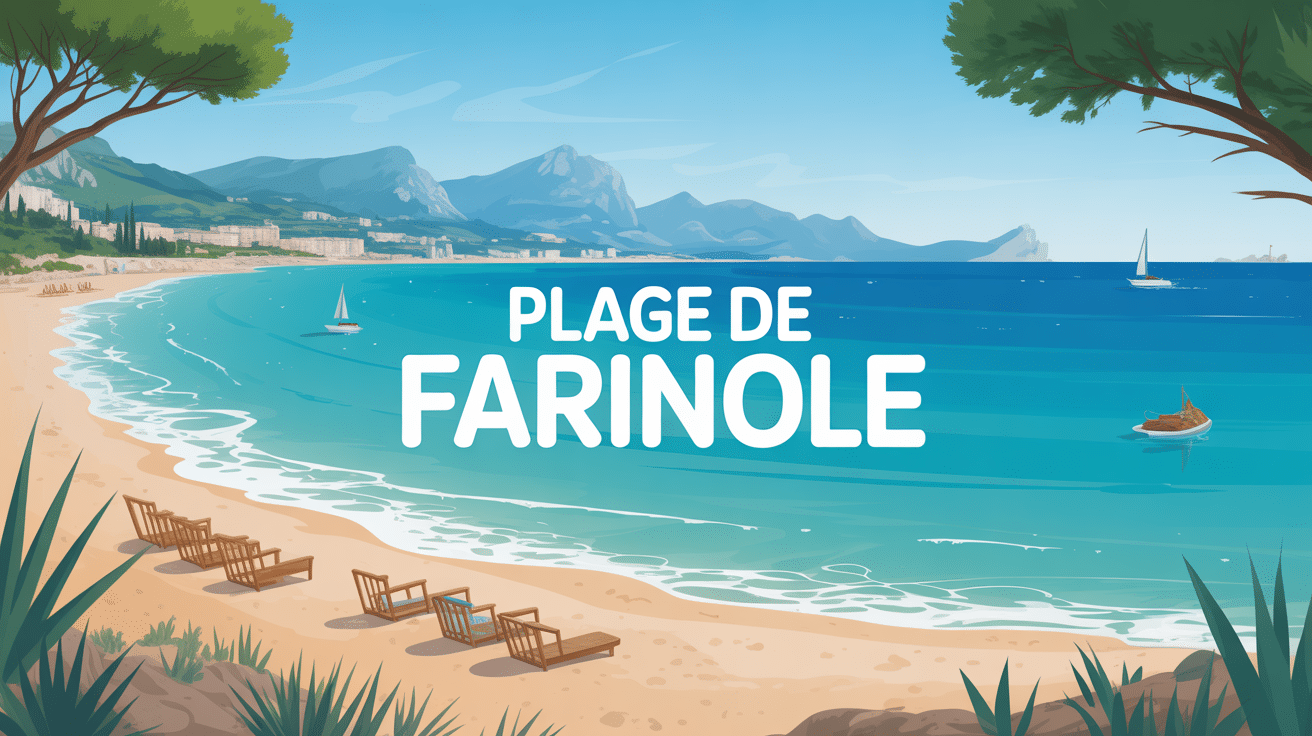vue panoramique plage farinole sable galets montagnes