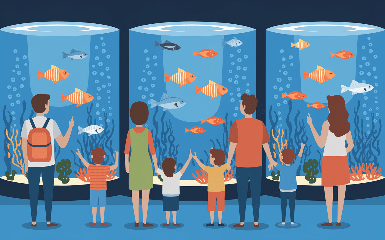 avis sur aquarium de lyon visiteurs famille poissons tropicaux ambiance joyeuse