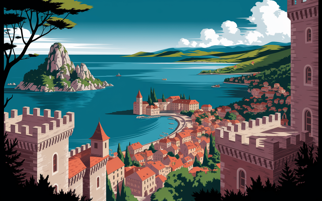 Panorama sur Castelsardo et golfe Asinara