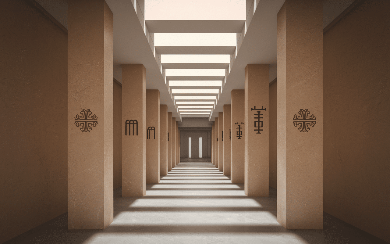 Plan des galeries catacombes Palerme et symboles