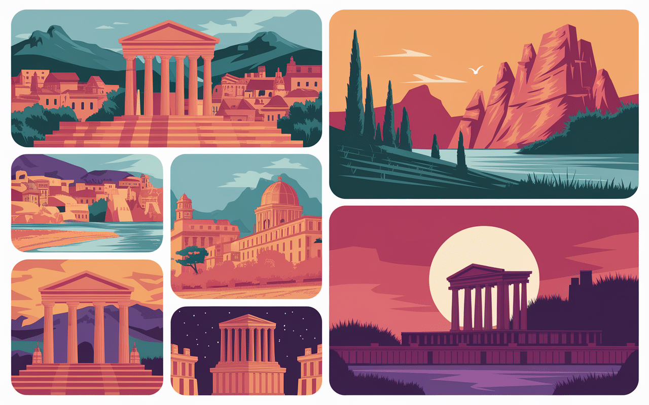 collage temple et falaises activité malte