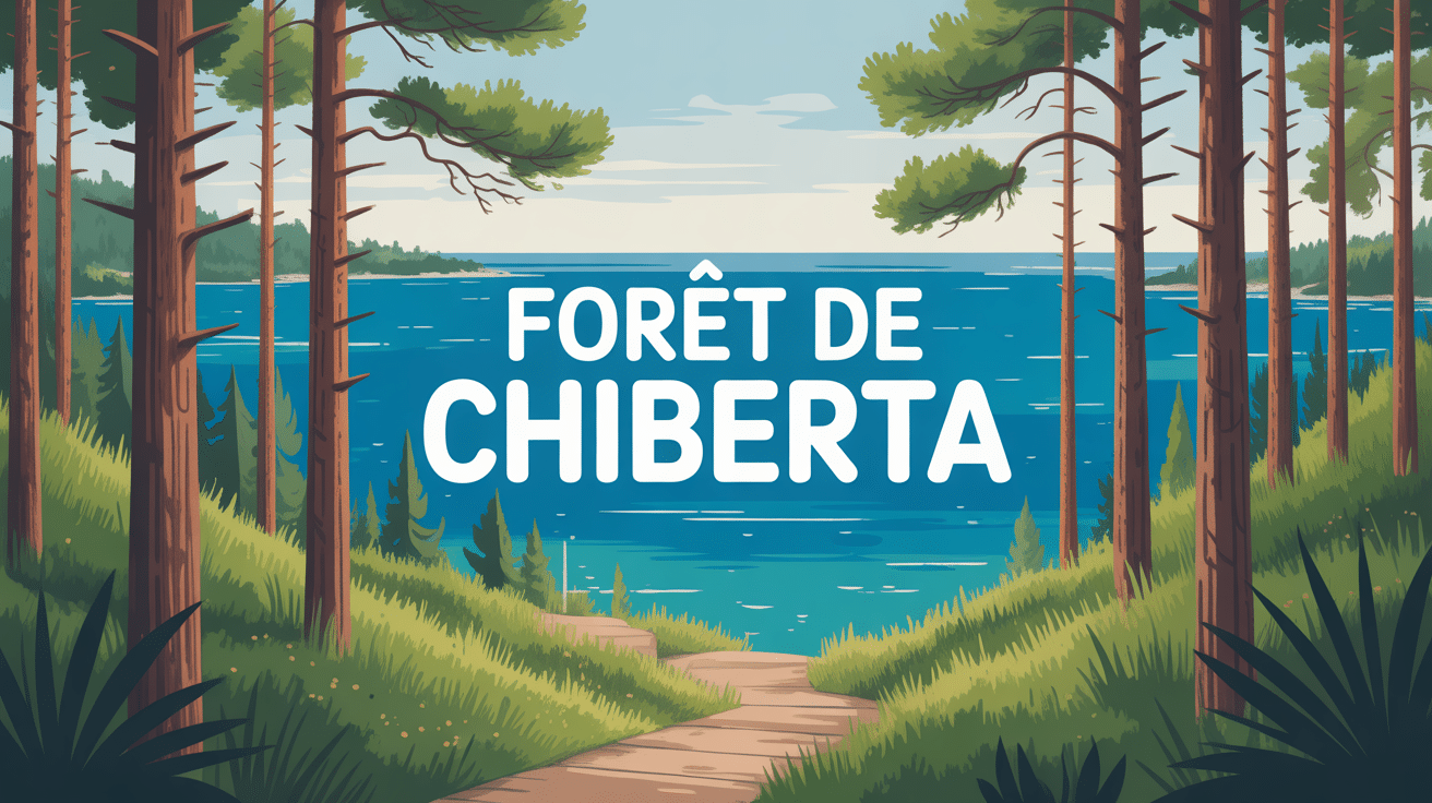 Vue panoramique forêt de chiberta océan pins