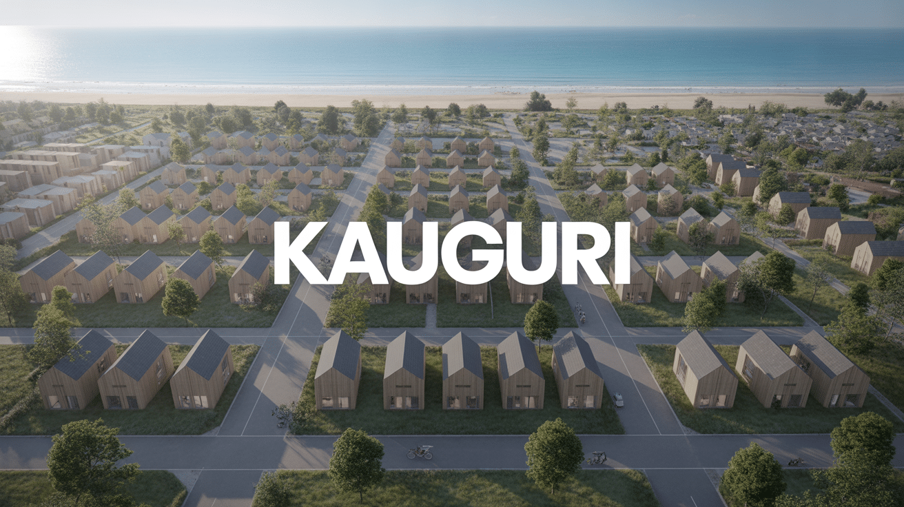 Vue aerienne de Kauguri quartier moderne plage baltique