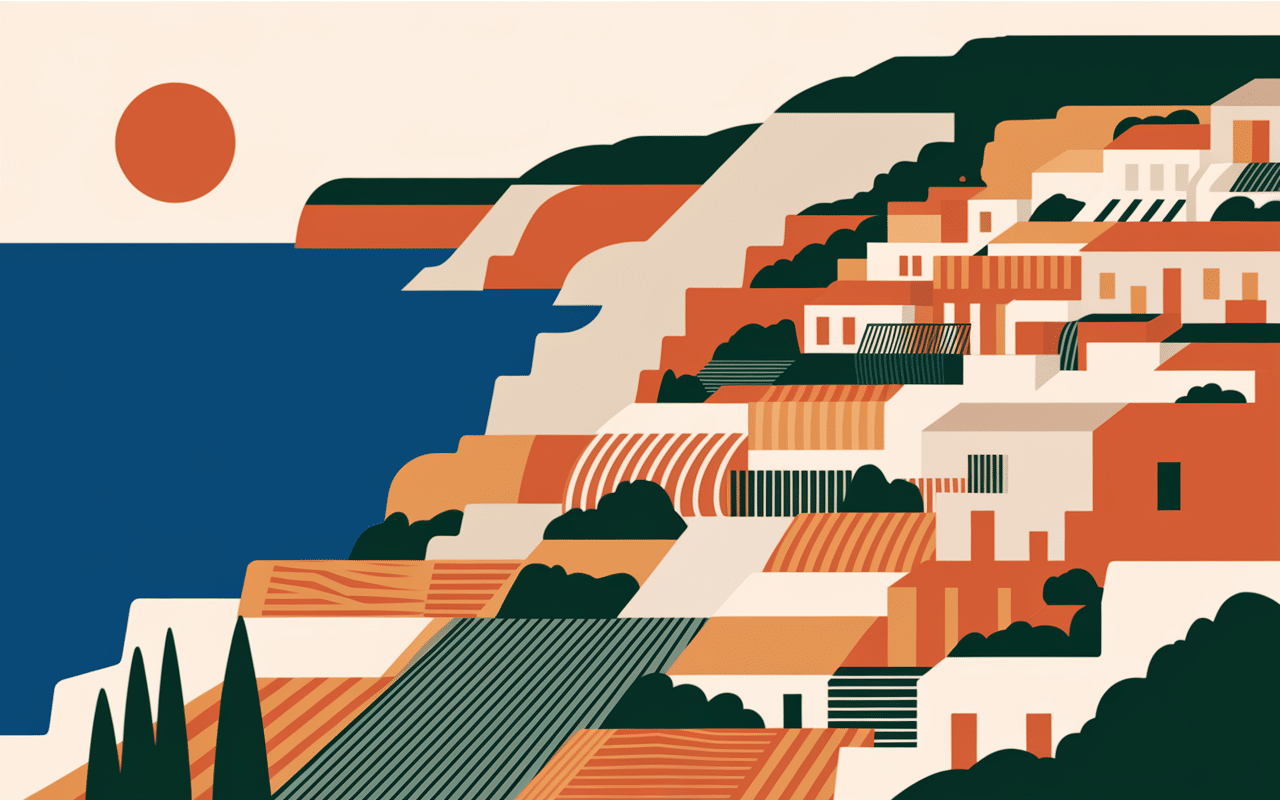 Malte paysage typique roches mer village