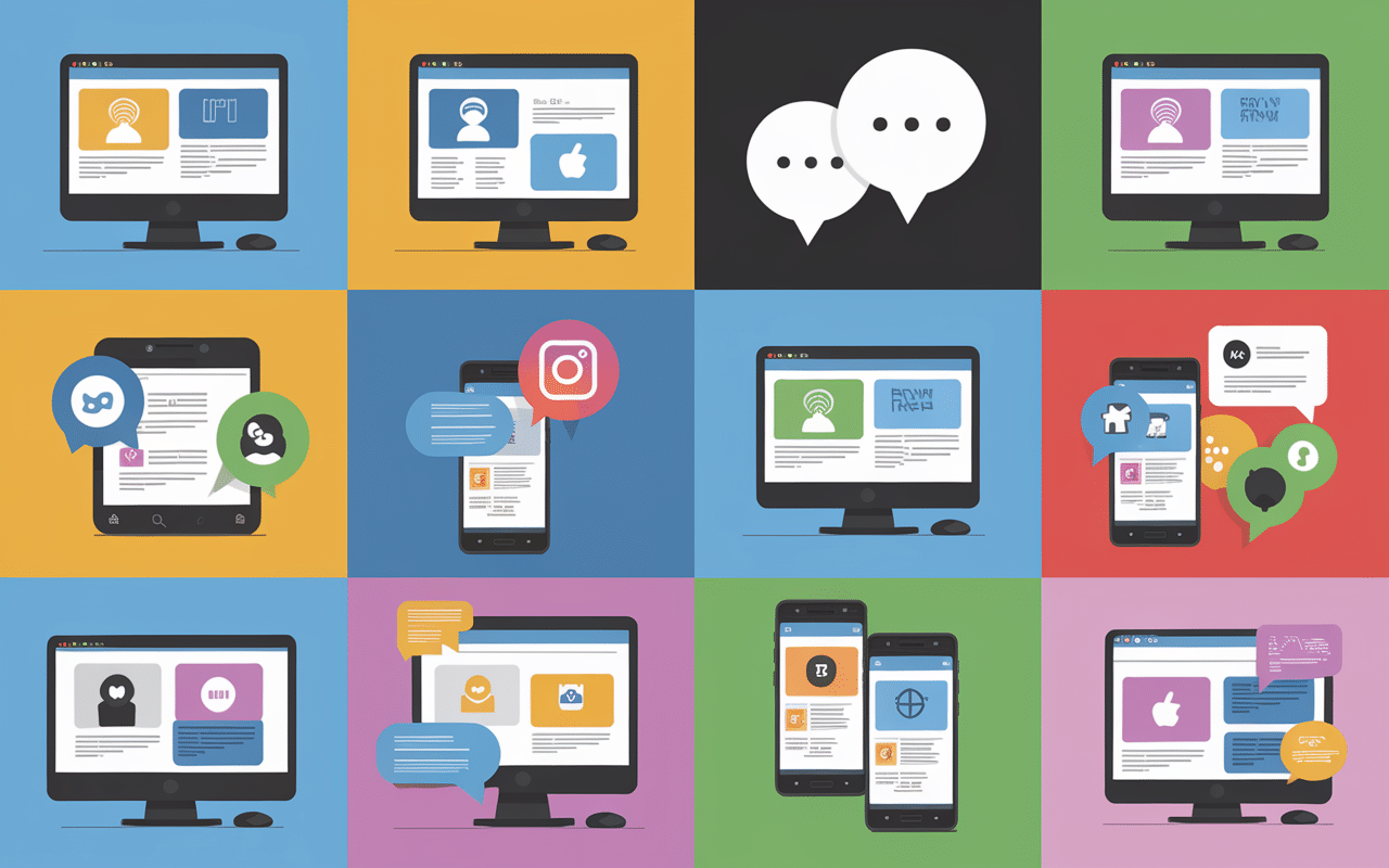 Collage contemporain marmatie réseaux sociaux discussions