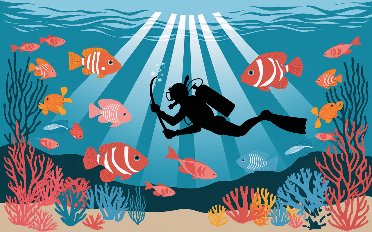 Plongeur paradise bay récif corail poissons tropicaux