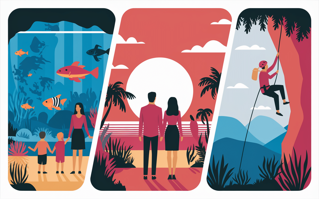 famille couple aventure activité malte illustration