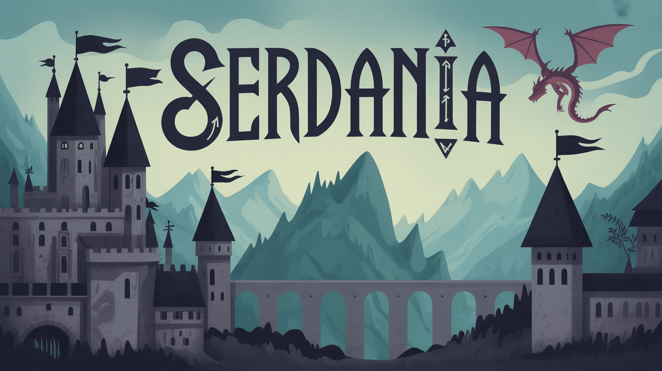 serdania illustration royaume médiéval gothique dragons bannières