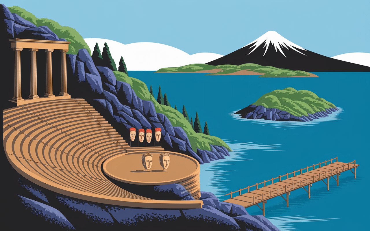 theatre antique à taormina avec vue sur mer et etna