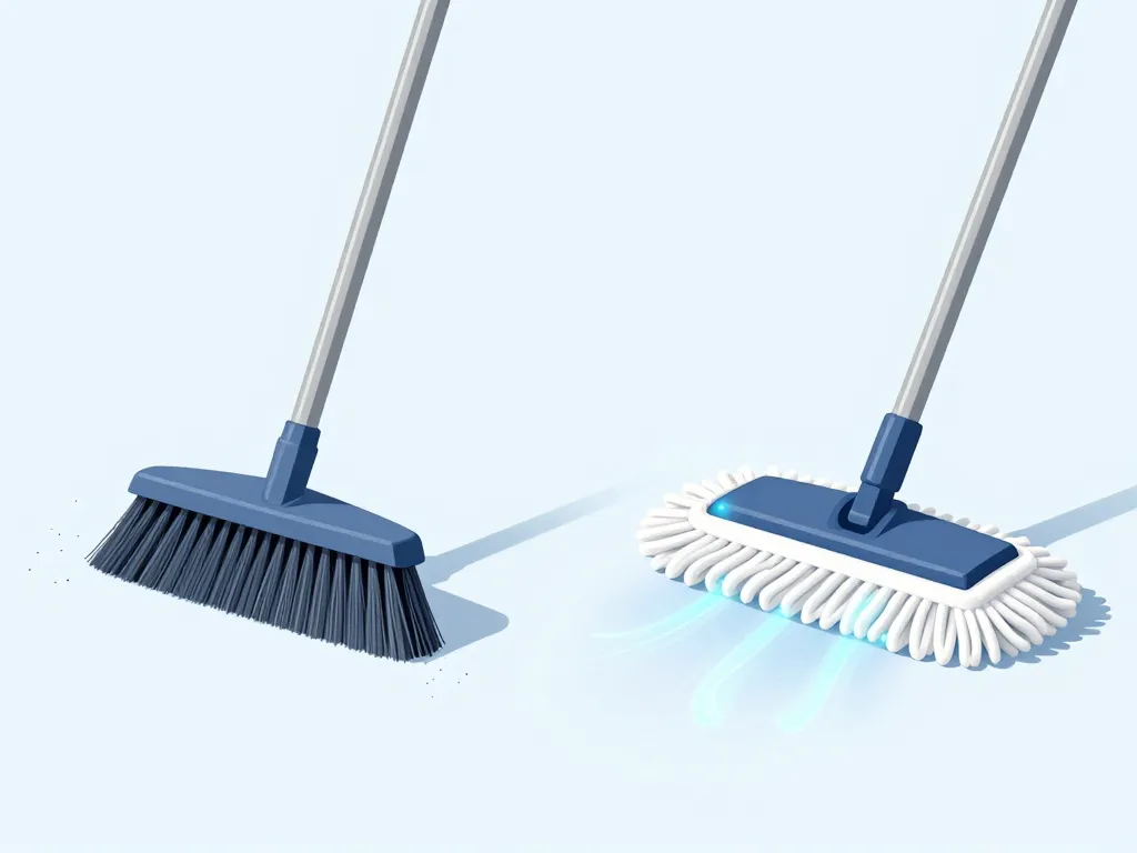 diagramme balai en microfibres vs balai classique