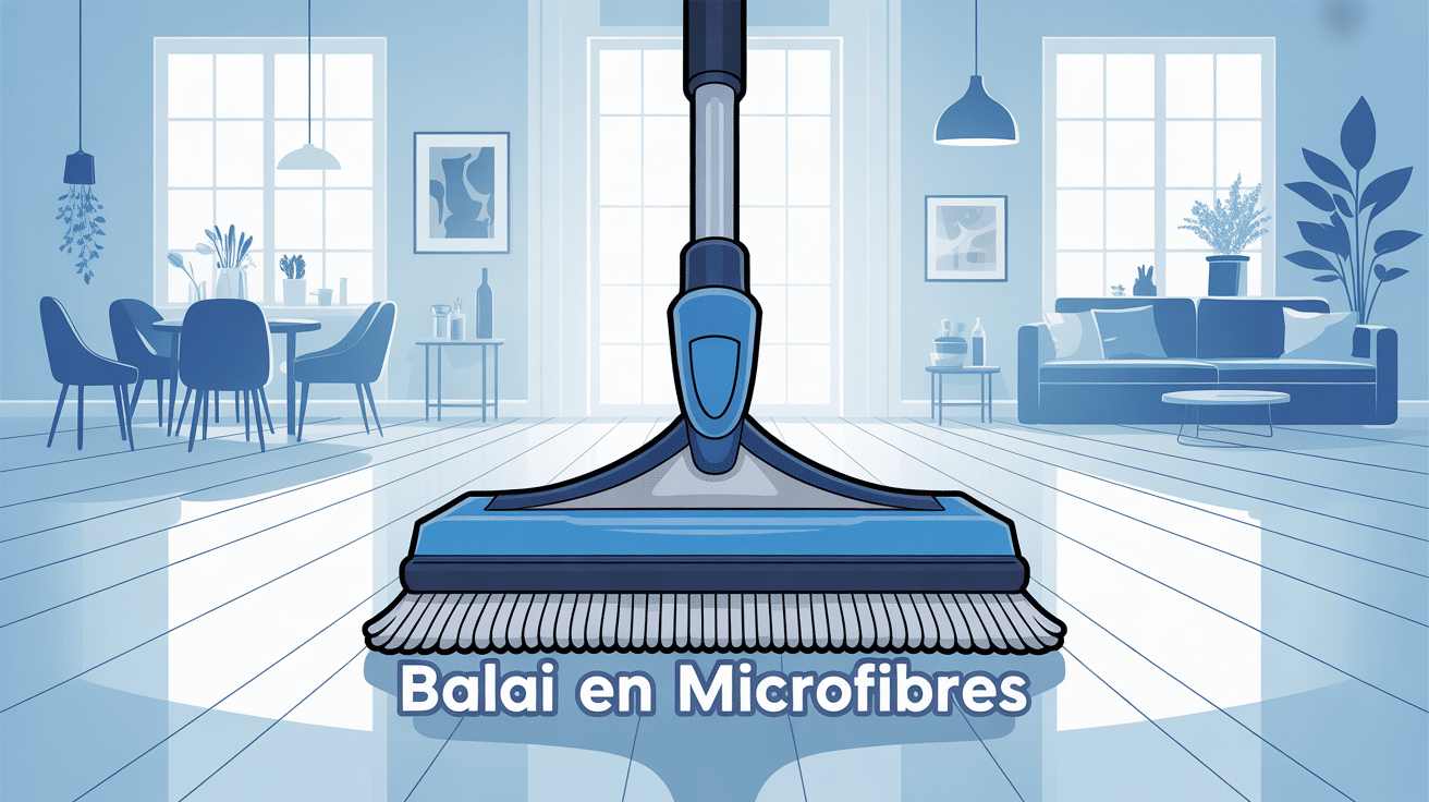 illustration balai en microfibres sol propre
