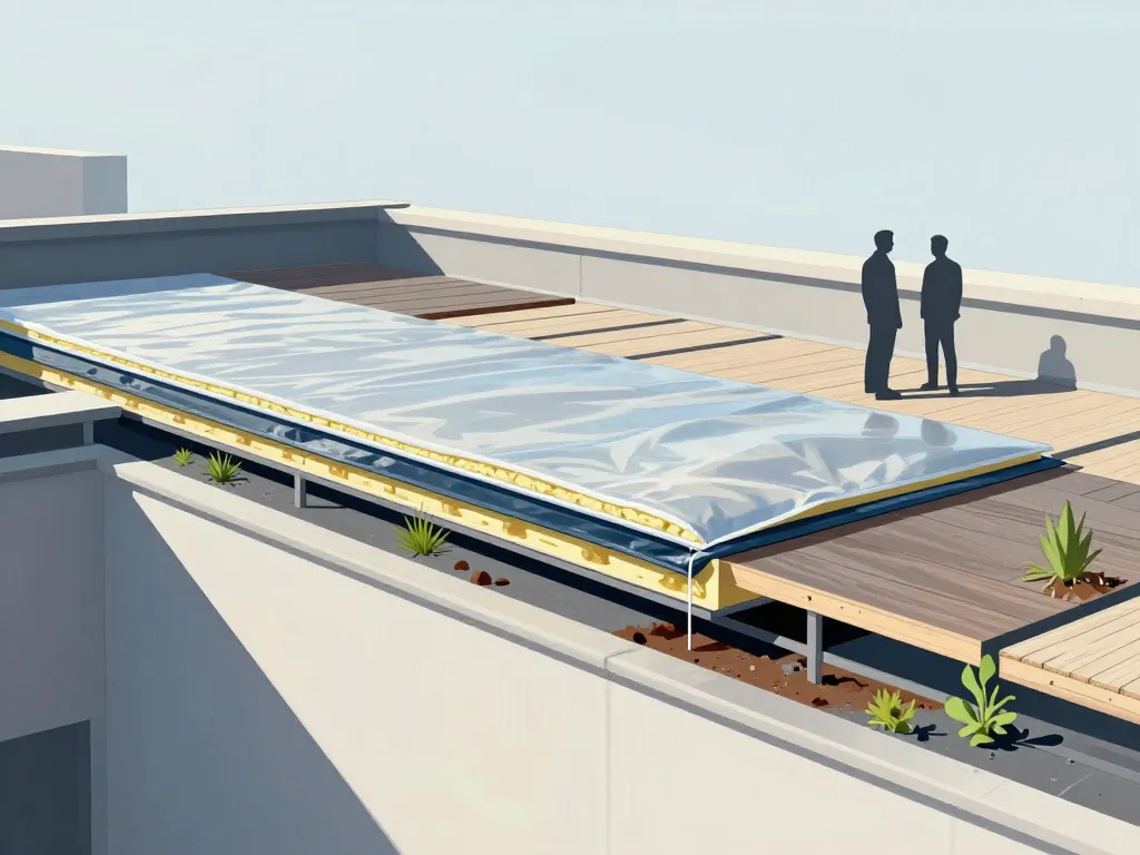 coupe technique toit terrasse maison