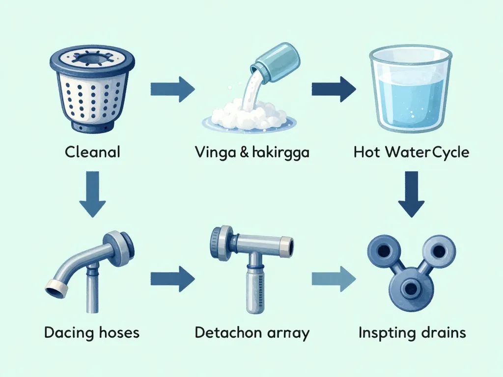 diagramme étapes déboucher lave vaisselle sans destop