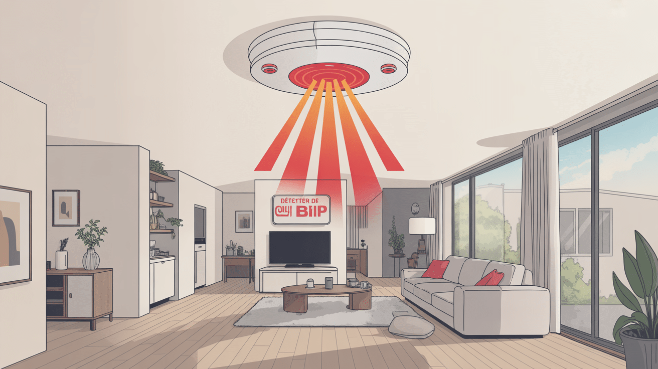détecteur de fumée qui bip illustration sécurité