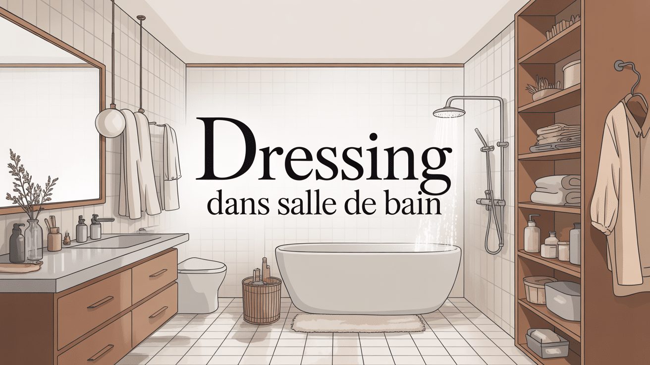 Illustration dressing dans salle de bain moderne