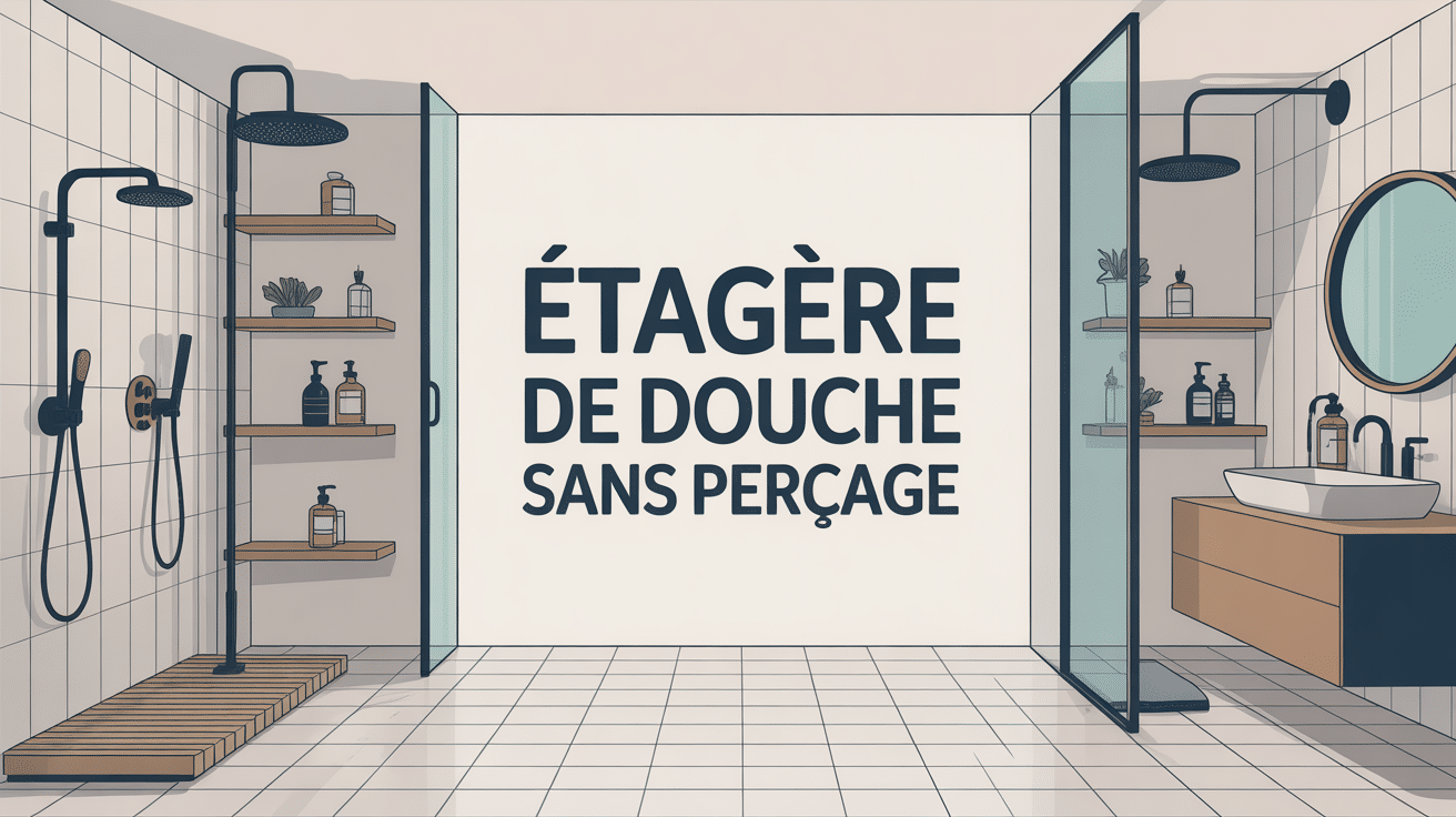 etagere douche sans percage illustration fixations salle de bain
