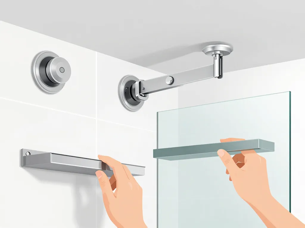 diagramme fixations etagere douche sans percage