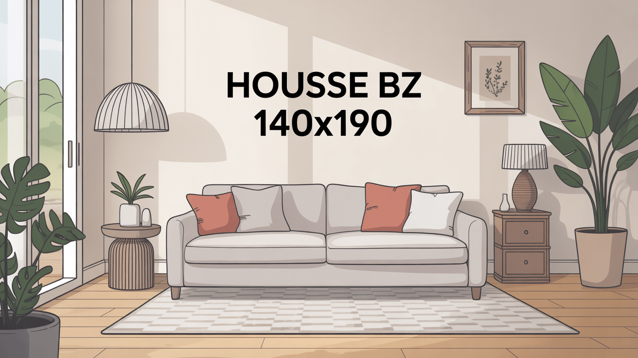 housse bz 140x190 sur banquette dans salon lumineux