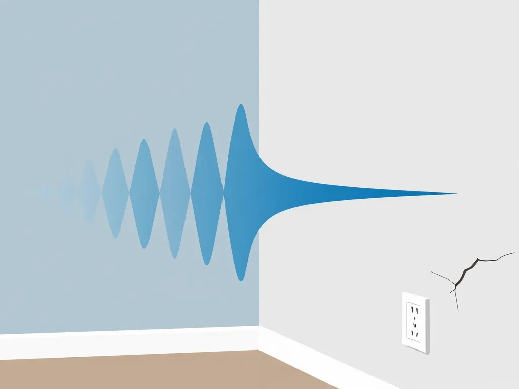 Schéma bruit et faiblesses mur isolation phonique chambre