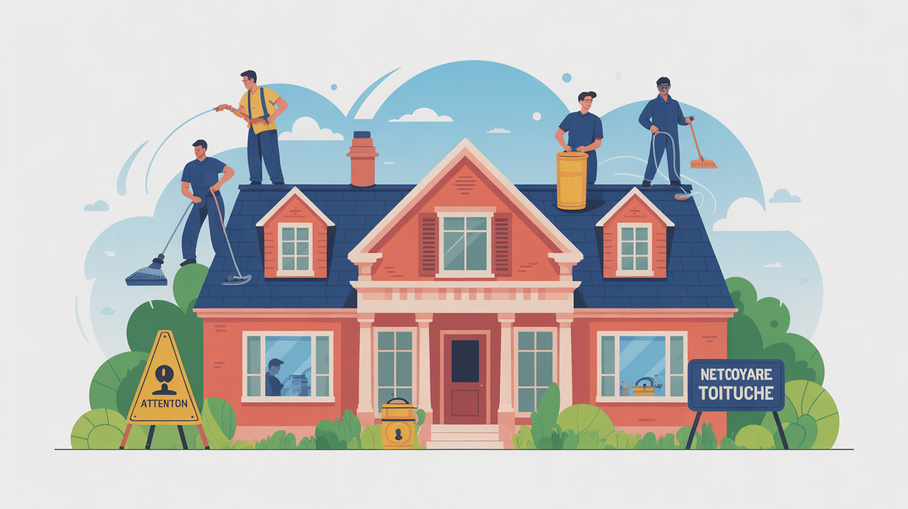 nettoyage toiture manouche illustration risques et vigilance