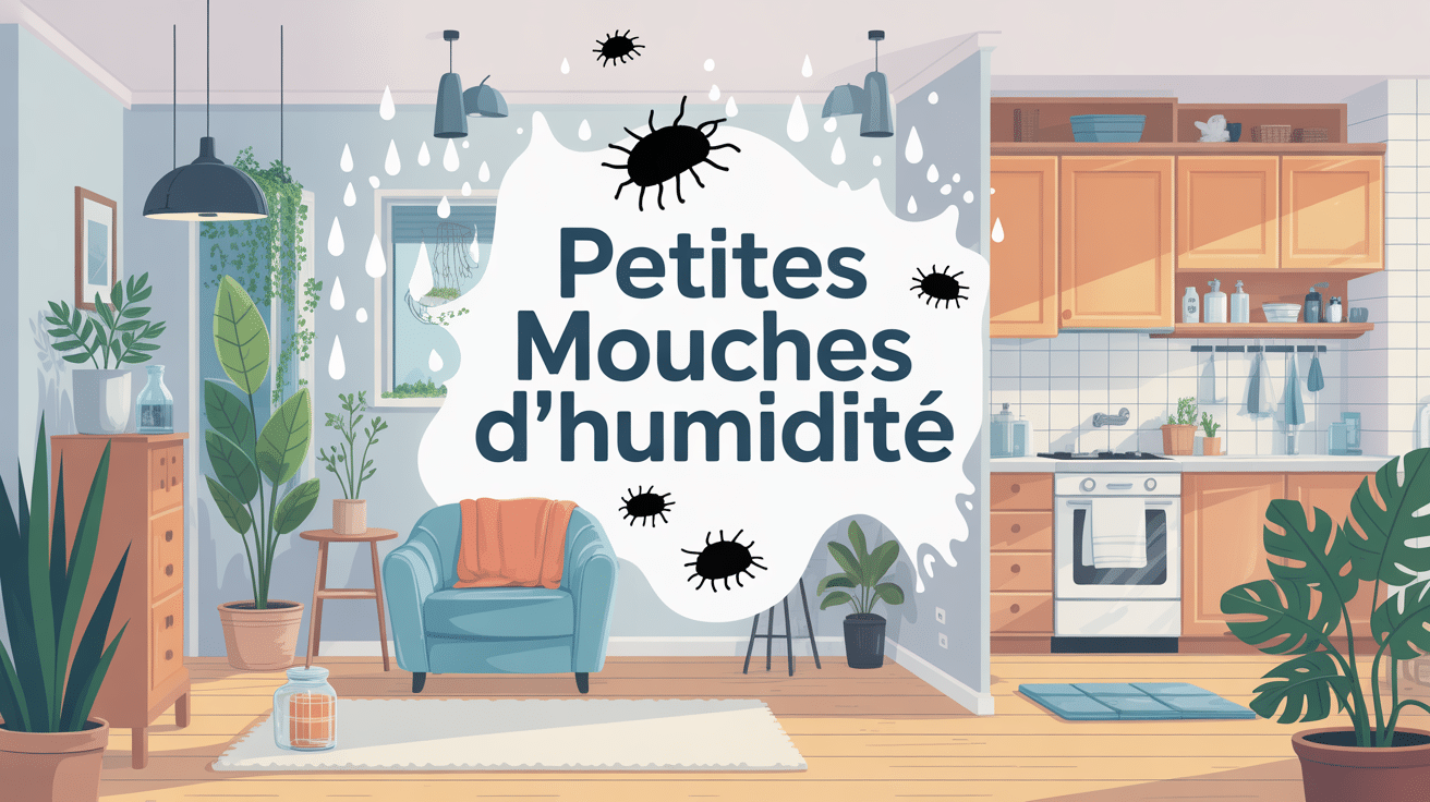 illustration petite mouche d'humidité dans appartement