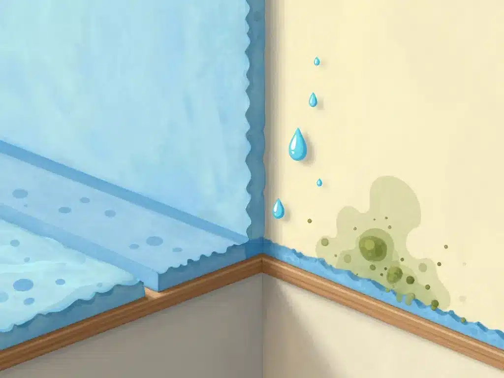 schéma pont thermique moisissure mur condensation