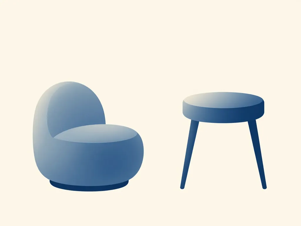 Diagramme confort pouf ou tabouret