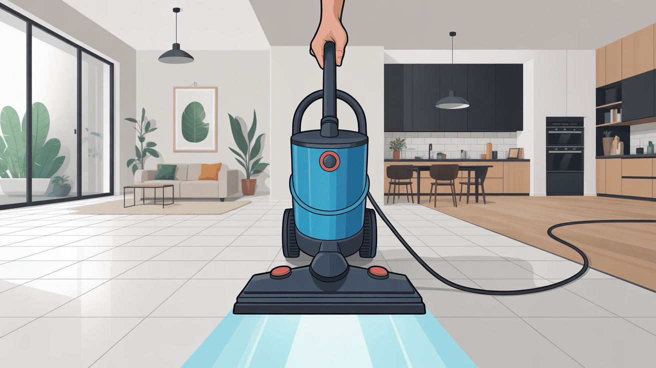 serpillière electrique sur différents sols carrelage et parquet