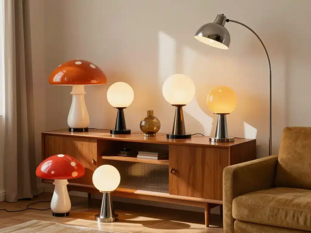 icônes lampe année 70 salon vintage