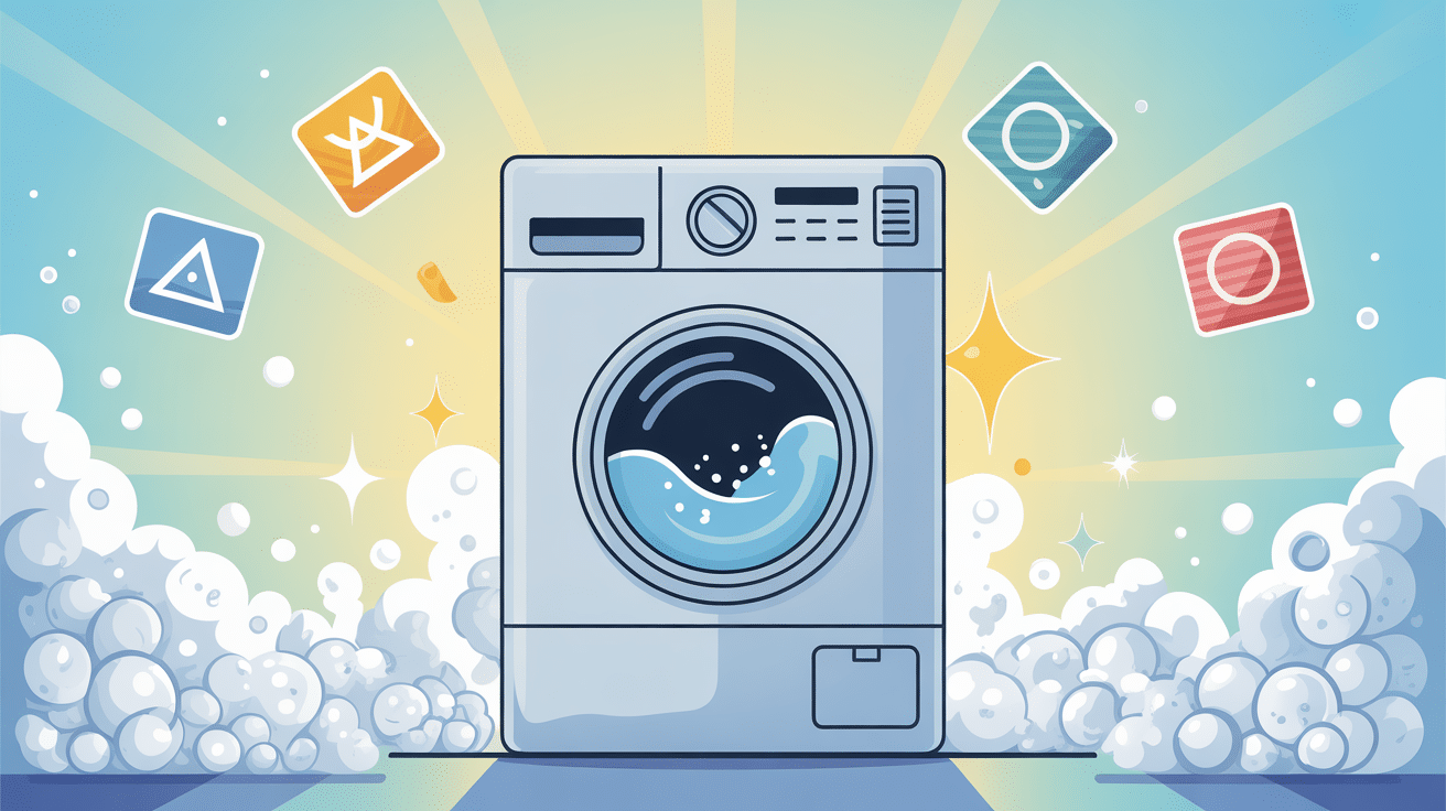 symbole machine a laver pictogrammes autour machine