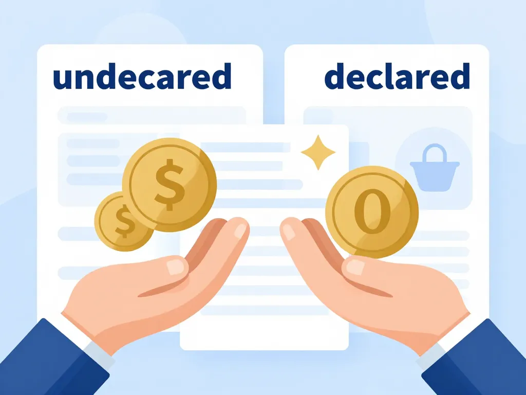 visuel comparatif tarif horaire femme de ménage au black et déclaré