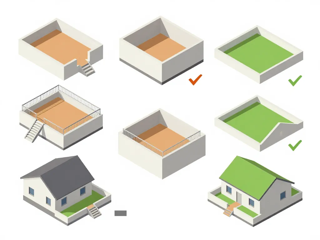 schéma types de toit terrasse maison